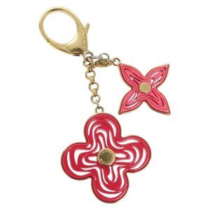 LOUIS VUITTON Bijoux Sac Knife Key Holder metal Gold Red M66913 LV Auth 140395